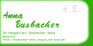 anna busbacher business card